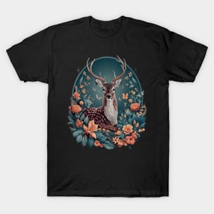 Cottagecore Floral Deer Aesthetic T-Shirt